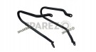 For Royal Enfield Bear 650 Soft Pannier Bags and Mounting Rails Black with Brown - SPAREZO